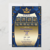 Invitation Baby shower Royal Crown Blue & Gold Prince (Devant)