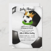 Invitation Baby shower royal de la Couronne d'or Star de socc (Devant)