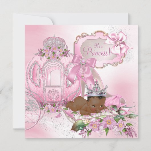 Invitation Baby shower royal de la princesse africaine améric (Devant)