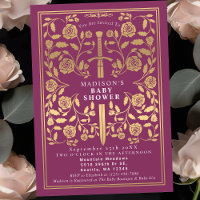 Baby shower Royal Médiéval Rose Gold Sword Girl