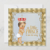Invitation Baby shower Royal Prince Bleu Bleu Bleu (Devant)