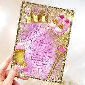 Invitation Baby shower Royal Princess Pink Gold