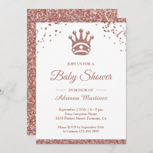 Invitation Baby shower Royal Princess Rose Gold Parties scint
