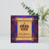 Invitation Baby shower Royal Red et Blue Prince (Debout devant)