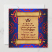 Invitation Baby shower Royal Red et Blue Prince (Dos)