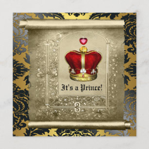 Invitation Baby shower royal royal du Prince-Rouge