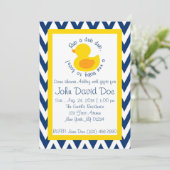 Invitation Baby shower Rub-a-dub - Bleu (Debout devant)