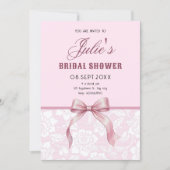 Invitation Baby shower ruban rose (Devant)