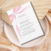 Baby Shower Ruban Rose Perle Blanche Bébé Fille Mo
