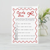 Invitation Baby Shower Ruban Rouge - Nom Modifiable, Invitati (Debout devant)