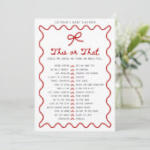 Invitation Baby Shower Ruban Rouge - Nom Modifiable, Invitati (Debout devant)