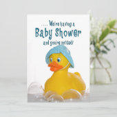 INVITATION baby shower - RUBBER DUCKY (Debout devant)