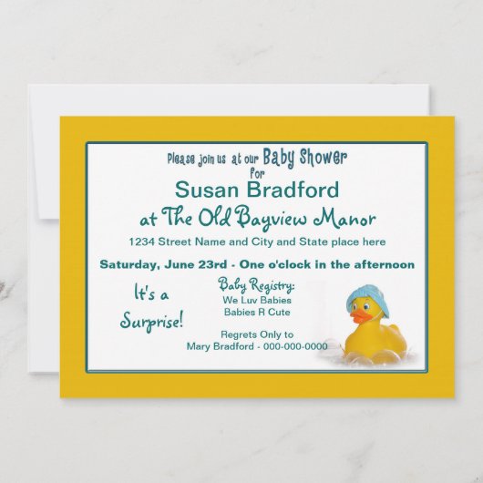 INVITATION baby shower - RUBBER DUCKY (Dos)