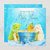 INVITATION baby shower - RUBBER DUCKY & AMIS (Devant / Derrière)