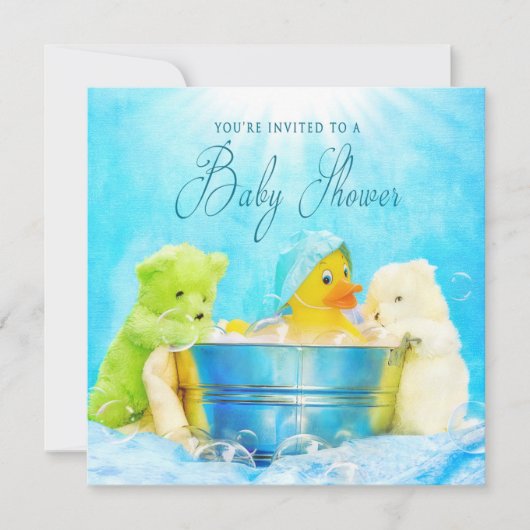 INVITATION baby shower - RUBBER DUCKY & AMIS (Devant)