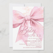 Invitation Baby Shower Rubis Rose Pâle (Devant)