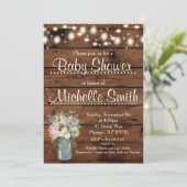 Invitation Baby shower russe, Mason Jar, Floral (Debout devant)