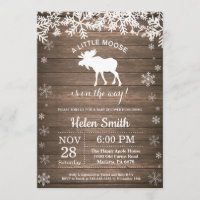 Baby shower Russe Moose Winter Snowflake