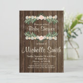 Invitation Baby shower russe, Rose, floral (Debout devant)