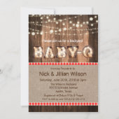 Invitation Baby shower Rustic Baby Q BBQ (Devant)