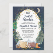 Invitation Baby shower Rustic Camping Adventure Couples (Devant)