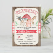 Invitation Baby shower Rustic Farm Animals (Debout devant)