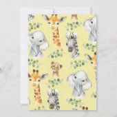 Invitation Baby shower Rustic Foliage Safari Animaux (Dos)