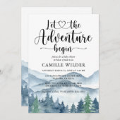 Invitation Baby shower Rustic Forest Adventure Mountains (Devant / Derrière)