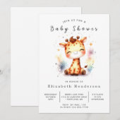 Invitation Baby shower Rustic Online Giraffe (Devant / Derrière)