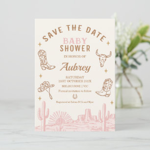 Invitation Baby shower Rustic Rose Cowgirl Enregistrer La Car