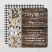 Invitation Baby shower rustique (Devant / Derrière)