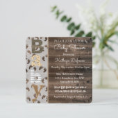 Invitation Baby shower rustique (Debout devant)