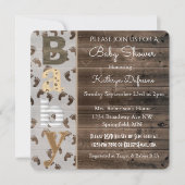Invitation Baby shower rustique (Devant)
