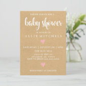Invitation Baby shower rustique (Debout devant)