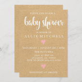 Invitation Baby shower rustique (Devant / Derrière)