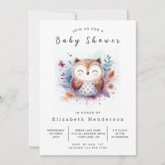 Invitation Baby shower rustique à puces imprimables (Devant)