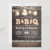 Invitation Baby shower rustique BaByQ Couples (Devant)