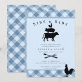 Invitation Baby shower rustique | Barbecue (Devant / Derrière)