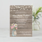 Invitation Baby shower Rustique Bébés Respiration Fille Strin (Debout devant)