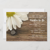 Invitation Baby shower rustique blanc de marguerite et de gra (Devant)