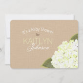 Invitation Baby shower rustique blanc Hydrangea Mason Jar (Dos)