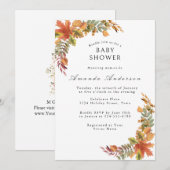 Invitation Baby shower rustique Boho Automne (Devant / Derrière)