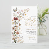 Invitation Baby shower Rustique Boho Fleur sauvage Garden (Debout devant)