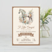 Invitation Baby shower Rustique Boho Floral Horse Cowgirl (Debout devant)