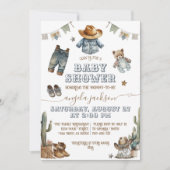 Invitation Baby shower Rustique Boho Wild West Boy (Devant)