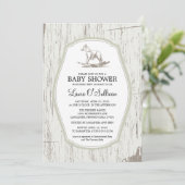 Invitation Baby shower Rustique Bois Rocking Horse (Debout devant)