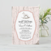 Invitation Baby shower Rustique Bois Rocking Horse (Debout devant)