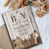 Invitation Baby shower Rustique Boy Boy