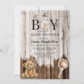 Invitation Baby shower Rustique Boy Boy (Devant)
