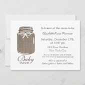 Invitation Baby shower rustique Burlap Mason Jar (Devant)